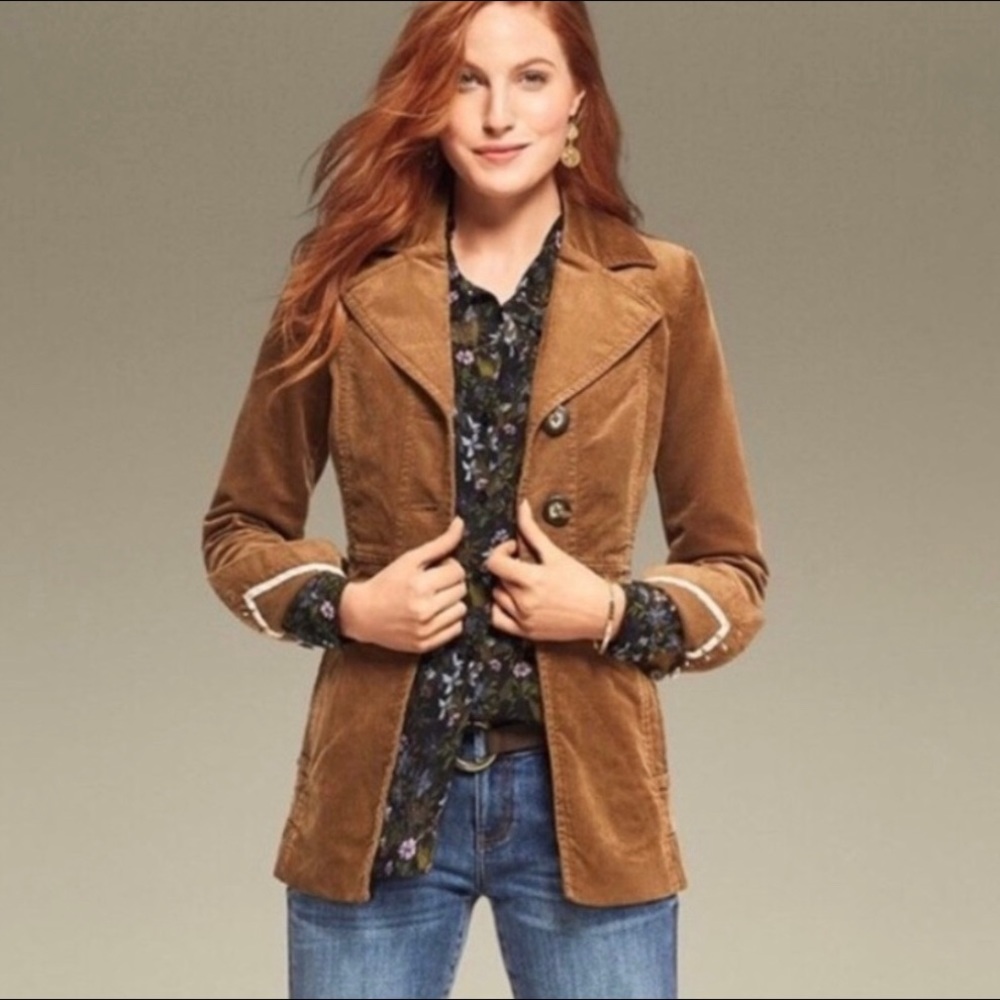 CAbi Journey Jacket Brown Corduroy Large